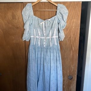 For Love & Lemons Eyelet puff sleeve Dress.
